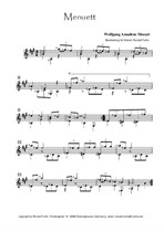 Wolfgang Amadeus Mozart: Menuett A-Dur für Gitarre solo